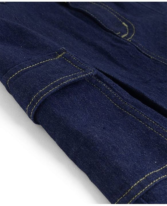 Pine Kids Denim Woven  Solid Color Skirt with Pocket - Navy Blue