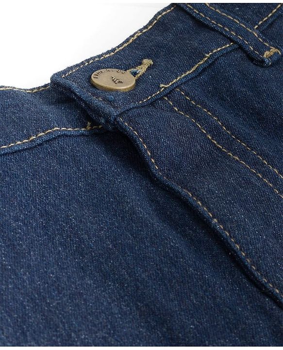 Pine Kids Denim Woven  Solid Color Skirt with Pocket - Navy Blue
