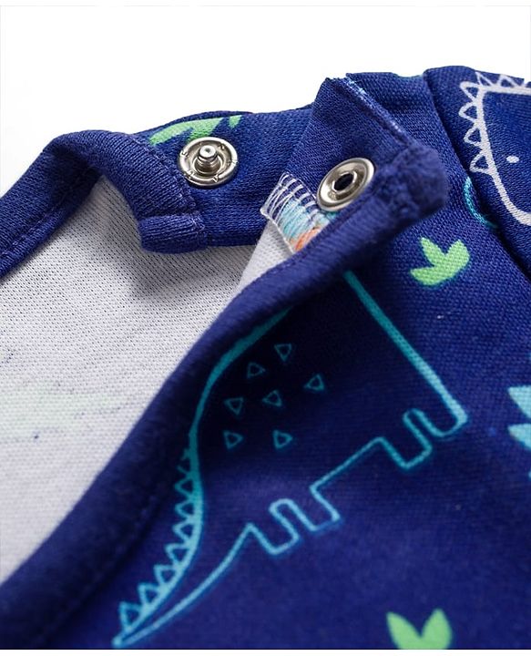 Babyhug 100% Cotton Knit Half Sleeves Striped Onesies with Dino & Star Print Pack of 3 - Multicolor