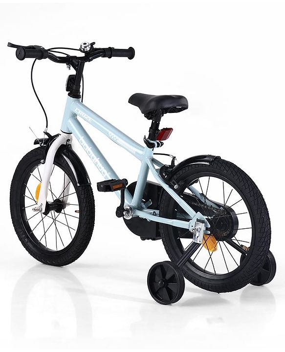 Babyhug Cruise Bicycle for Kids Cycle for 3 to 7Years Boys & Girls 16T Inches- Blue|90% Pre-Installed|Sturdy Frame| Removable Training Wheels|Durable Brake|Rubber Tyres|Height Adjustable Seat & Handle