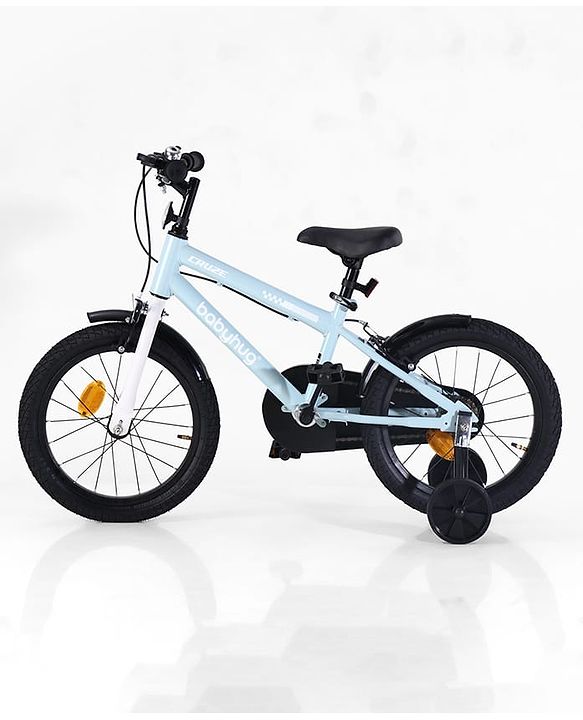 Babyhug Cruise Bicycle for Kids Cycle for 3 to 7Years Boys & Girls 16T Inches- Blue|90% Pre-Installed|Sturdy Frame| Removable Training Wheels|Durable Brake|Rubber Tyres|Height Adjustable Seat & Handle