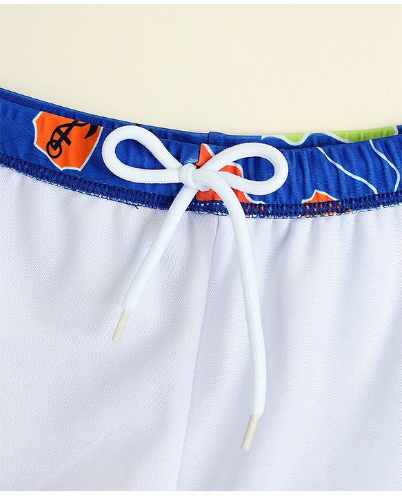 Babyhug Nautical Theme Printed Swimming Trunk with Cap - Blue