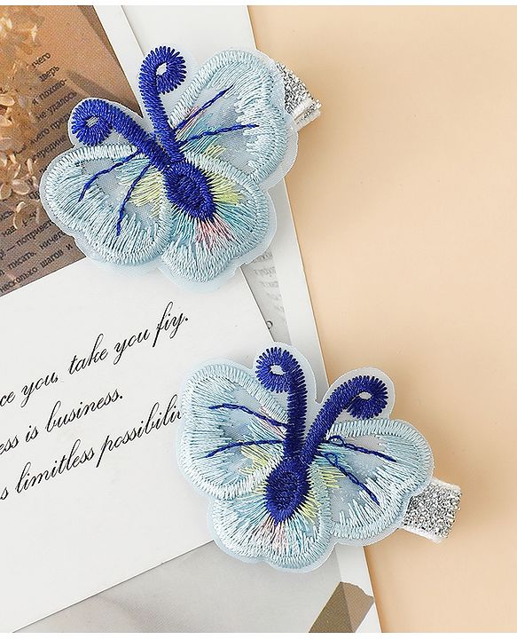 Babyhug Butterfly Clips Free Size Pack of 2 - Blue