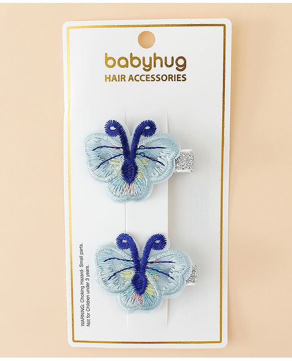 Babyhug Butterfly Clips Free Size Pack of 2 - Blue