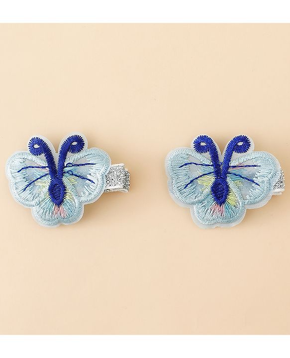 Babyhug Butterfly Clips Free Size Pack of 2 - Blue