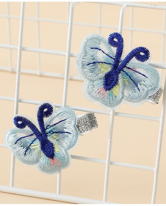 Babyhug Butterfly Clips Free Size Pack of 2 - Blue