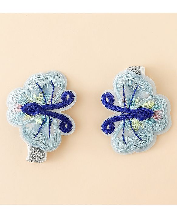 Babyhug Butterfly Clips Free Size Pack of 2 - Blue