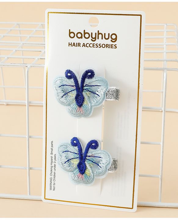 Babyhug Butterfly Clips Free Size Pack of 2 - Blue