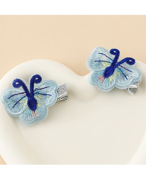 Babyhug Butterfly Clips Free Size Pack of 2 - Blue