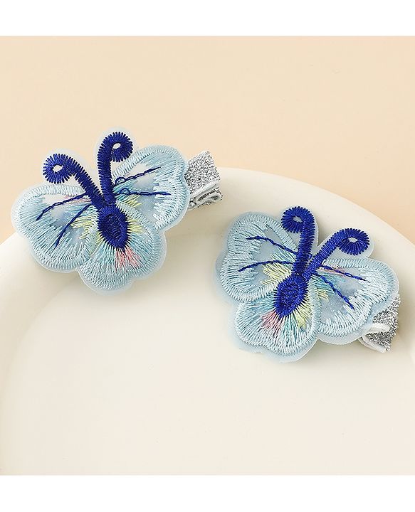 Babyhug Butterfly Clips Free Size Pack of 2 - Blue