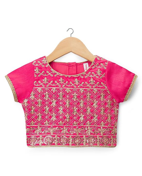 Babyhug Woven Half Sleeves Printed & Embroidered Indo Western Set with Dupatta - Pink