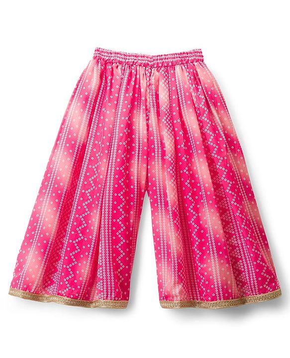 Babyhug Woven Half Sleeves Printed & Embroidered Indo Western Set with Dupatta - Pink