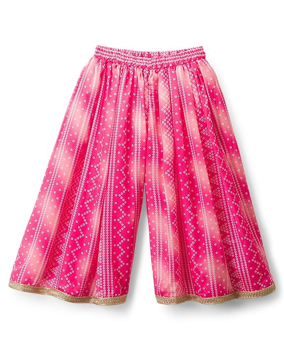 Babyhug Woven Half Sleeves Printed & Embroidered Indo Western Set with Dupatta - Pink