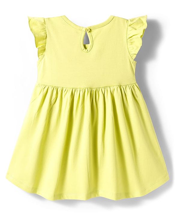 Babyhug Disney Frill Sleeves Frocks With Minnie & Friends Print Pack Of 2 - Light Blue & Lime Green