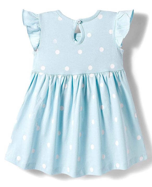 Babyhug Disney Frill Sleeves Frocks With Minnie & Friends Print Pack Of 2 - Light Blue & Lime Green