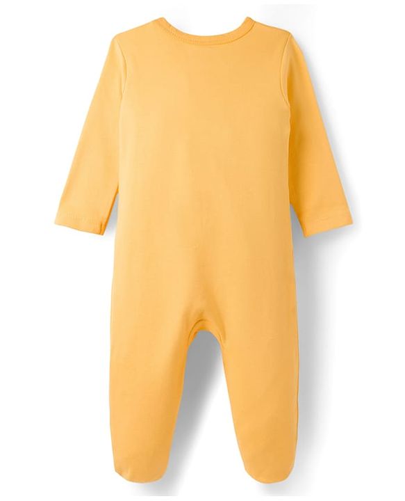 Babyhug Cotton Knit Full Sleeves Front Open Space Theme Printed & Striped Footed Sleep Suits Pack of 3 - Multi Colour