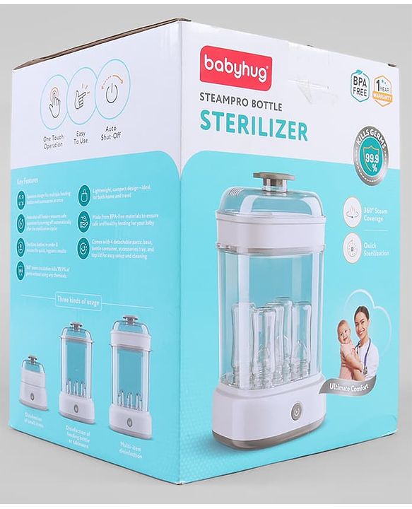 Babyhug SteamPro Electric Sterilizer | Fits 5 Bottles | Fast & Hygienic Sterilization for Baby Essentials
