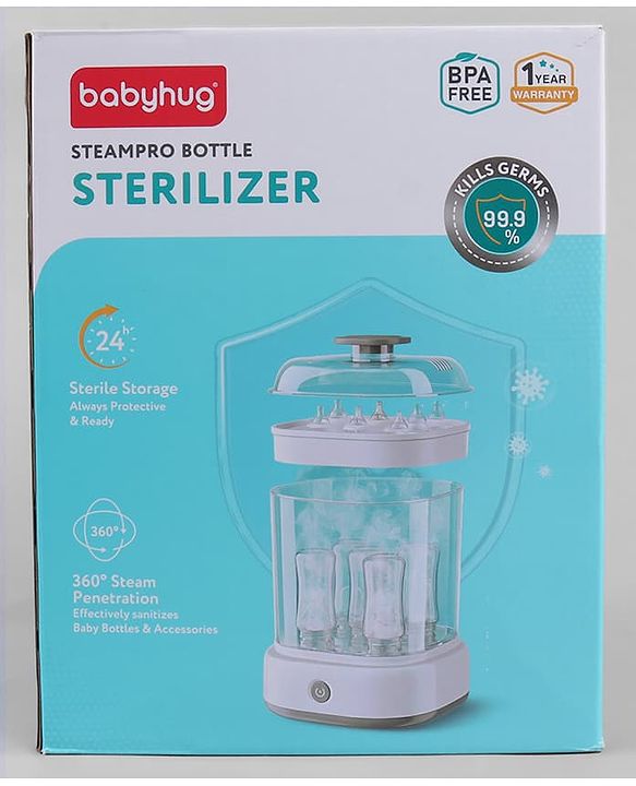 Babyhug SteamPro Electric Sterilizer | Fits 5 Bottles | Fast & Hygienic Sterilization for Baby Essentials