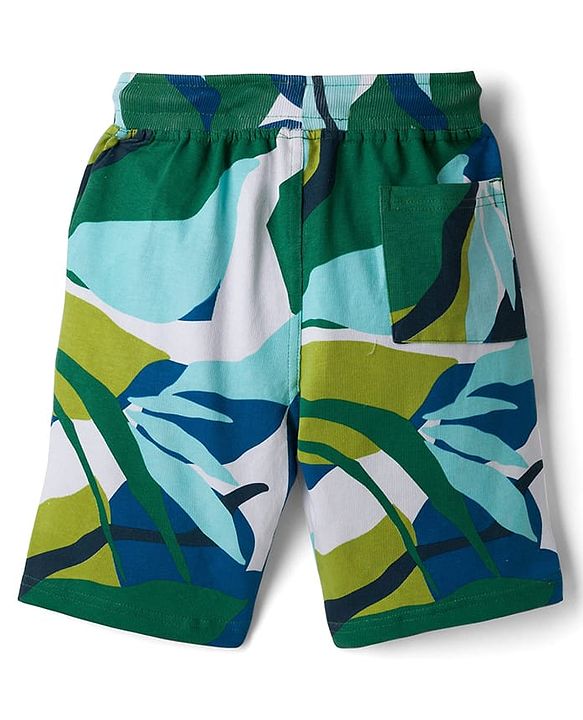 Pine Kids Looper Shorts with Tropical Theme Print - Multicolor
