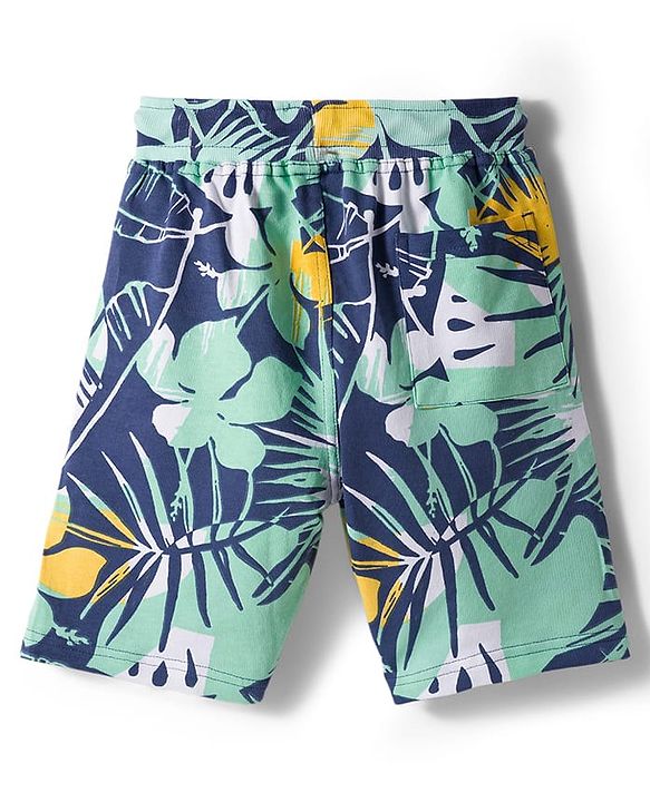 Pine Kids Looper Shorts with Tropical Theme Print - Multicolor