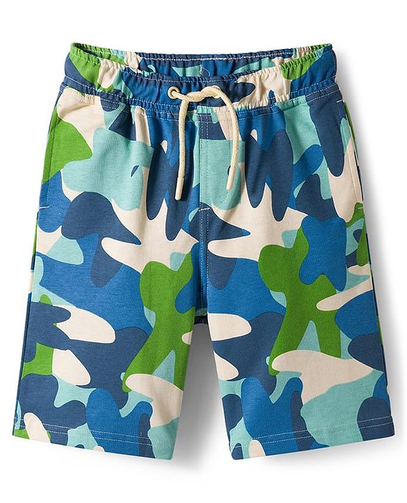 Pine Kids Looper Shorts With Camouflage Print - Multicolor