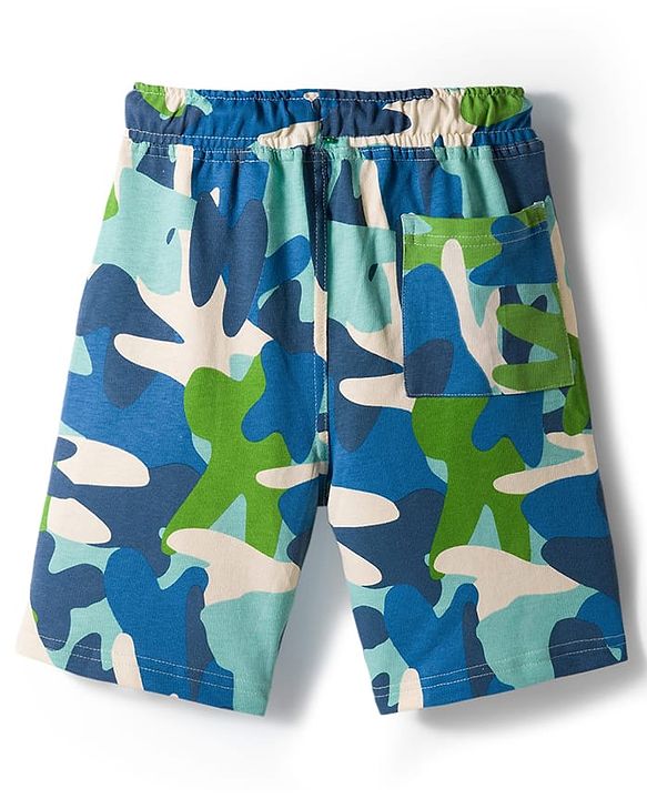 Pine Kids Looper Shorts With Camouflage Print - Multicolor