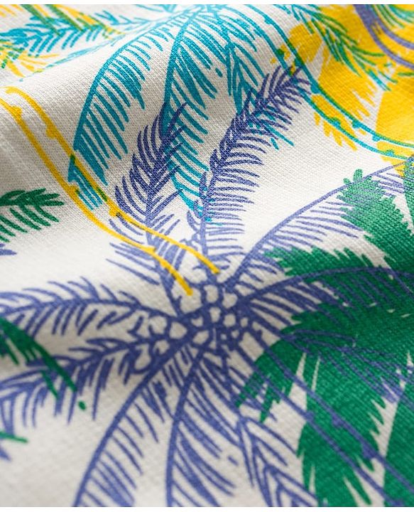 Pine Kids Looper Shorts With Palm Tree Print - White