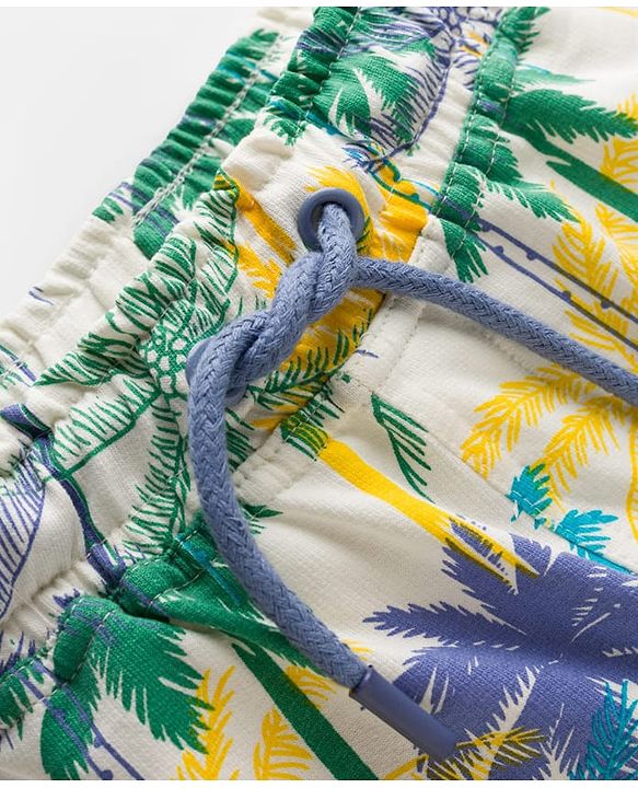 Pine Kids Looper Shorts With Palm Tree Print - White
