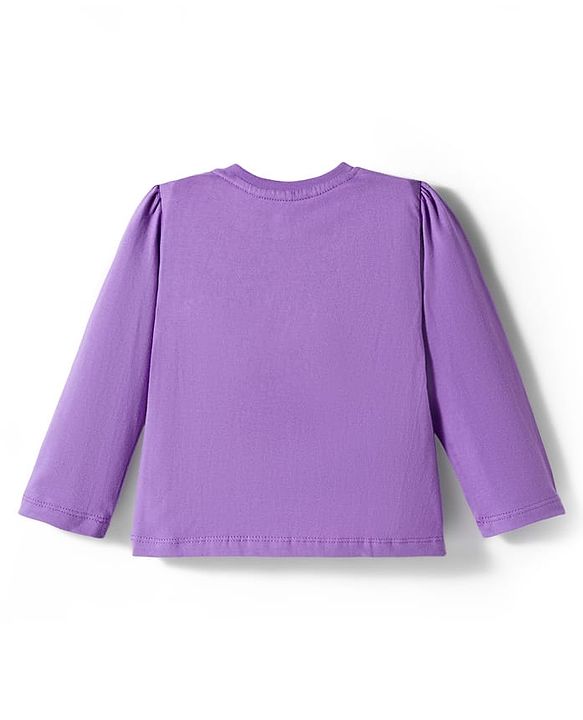 Babyhug Cotton Knit Full Sleeves Night Suit With Unicorn & Star Print - Purple