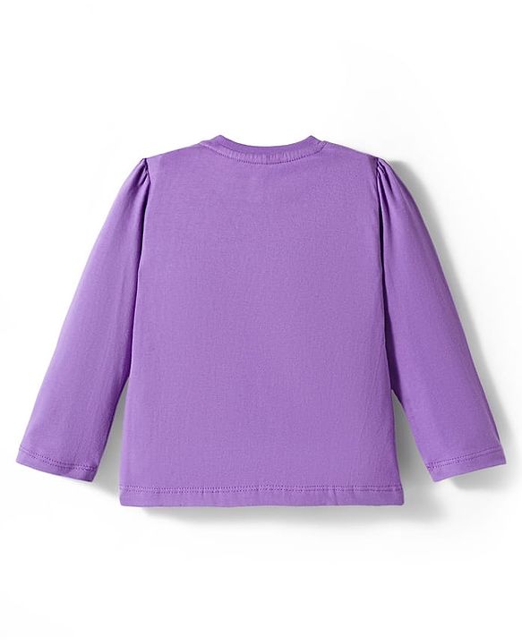 Babyhug Cotton Knit Full Sleeves Night Suit With Unicorn & Star Print - Purple
