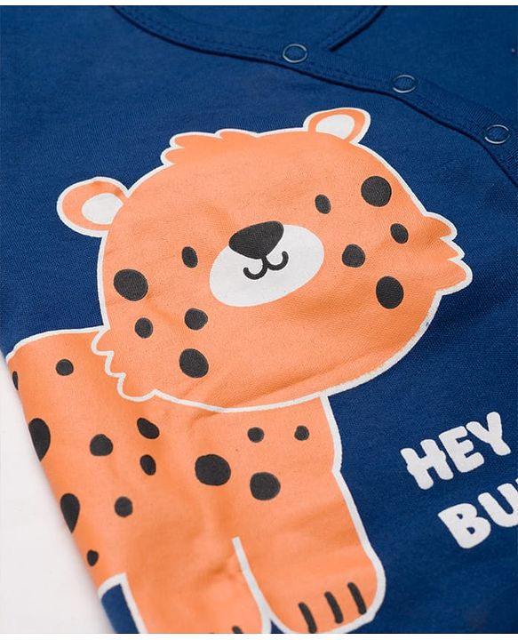 Babyhug 100% Cotton Knit Half Sleeves Jhablas With Animal Print Pack of 3 - Navy Blue & White