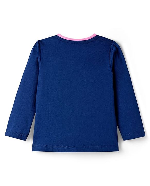 Babyhug Cotton Knit Full Sleeves Night Suit With Rainbow & Heart Print - Navy Blue