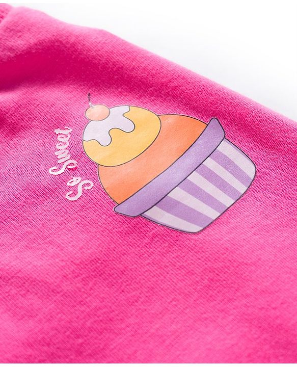 Babyhug Cotton Knit Full Length Lounge Pants With Fruit Print Pack of 3 - Dark Pink Orange & Navy Blue