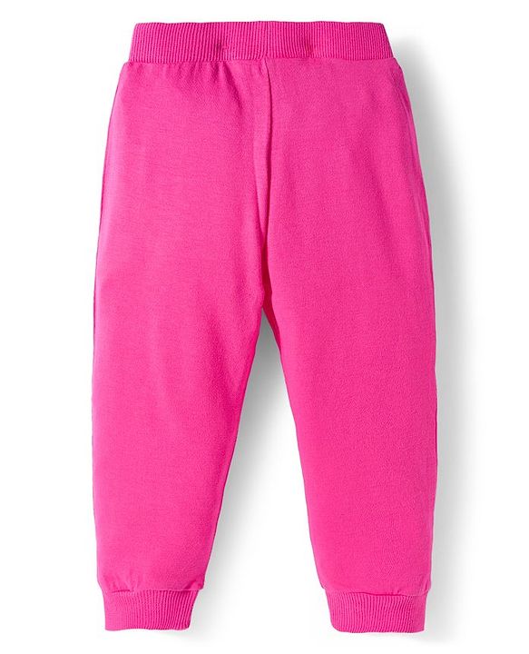Babyhug Cotton Knit Full Length Lounge Pants With Fruit Print Pack of 3 - Dark Pink Orange & Navy Blue