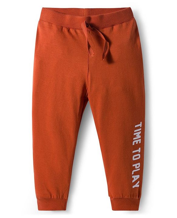 Babyhug Cotton Knit Full Length Lounge Pants With Vehicle Print Pack of 3 - Navy Blue Orange & White