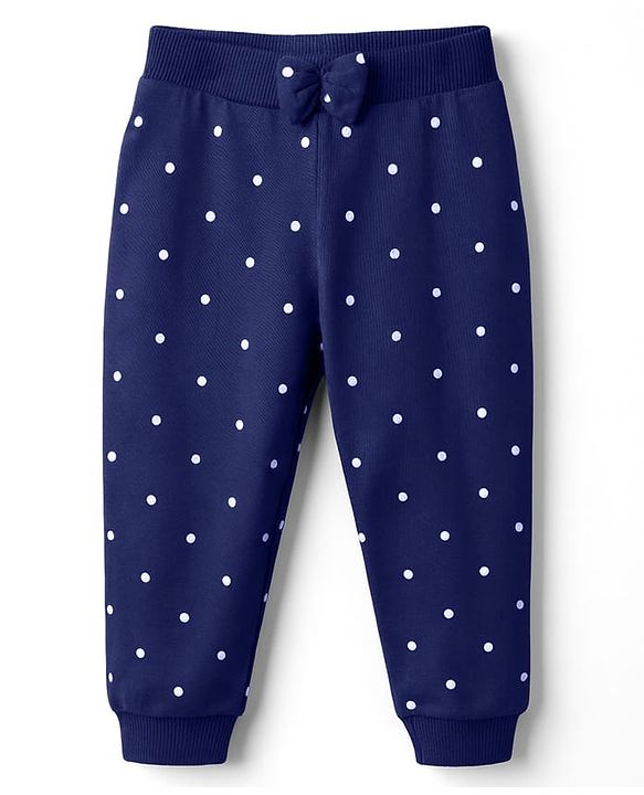 Babyhug Cotton Single Jersey Knit Full Length Lounge Pant With Text Print Pack Of 3 - Red Navy Blue & Pink