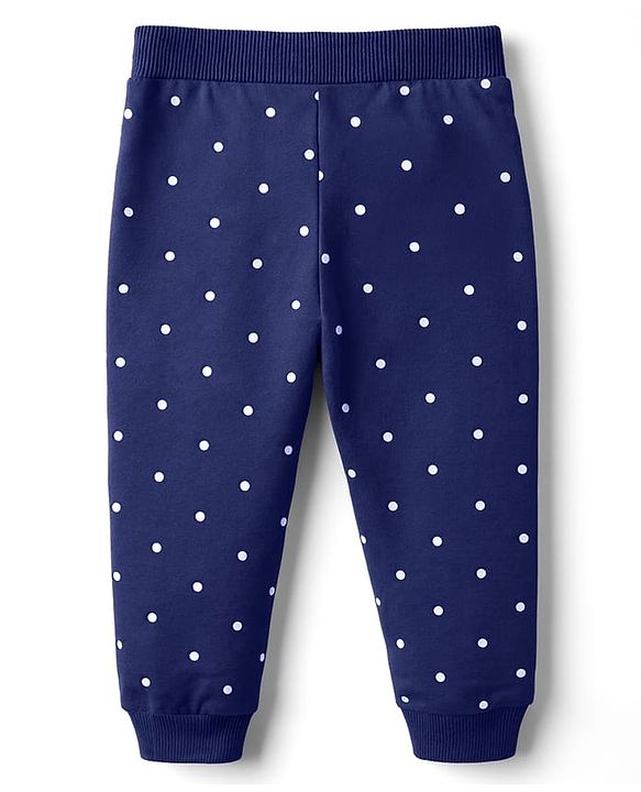 Babyhug Cotton Single Jersey Knit Full Length Lounge Pant With Text Print Pack Of 3 - Red Navy Blue & Pink