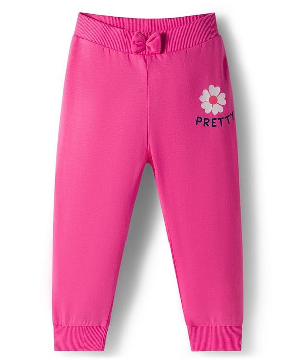 Babyhug Cotton Single Jersey Knit Full Length Lounge Pant With Floral Print Pack Of 3 - Navy Blue Pink & Olive Green