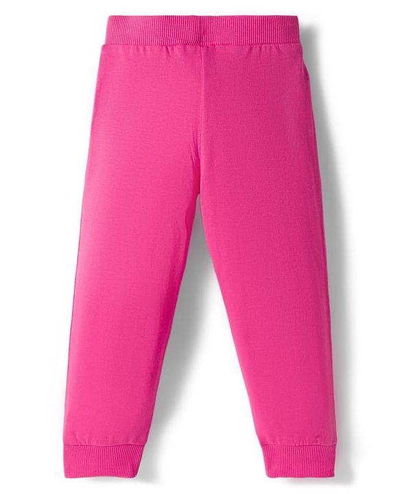 Babyhug Cotton Single Jersey Knit Full Length Lounge Pant With Floral Print Pack Of 3 - Navy Blue Pink & Olive Green