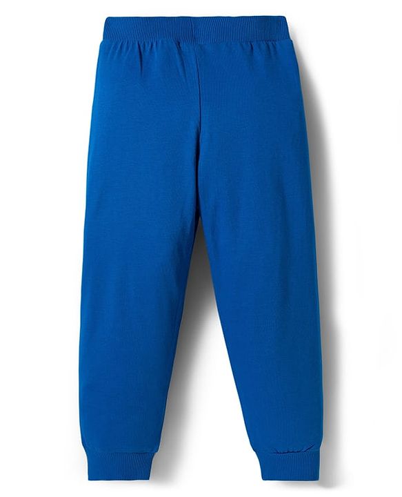 Babyhug Single Jersey Knit Full Length Lounge Pant With Text Print Pack Of 3 - Red Blue & Green