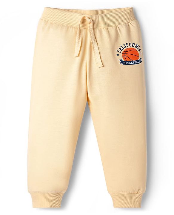 Babyhug Cotton Knit Full Length Lounge Pants with Sports Theme Print Pack of 3 - Multicolor