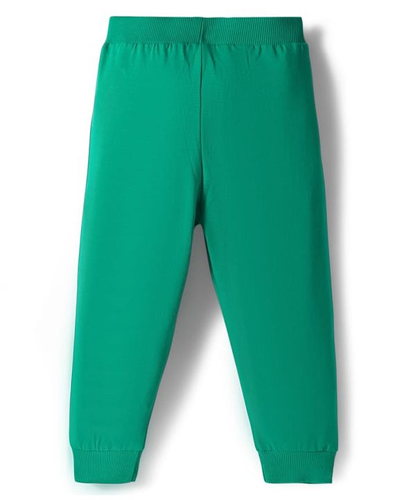 Babyhug Cotton Single Jersey Knit Full Length Lounge Pant With Text Print Pack Of 3 - Blue Green & Black