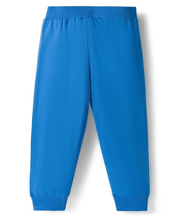 Babyhug Cotton Single Jersey Knit Full Length Lounge Pant With Text Print Pack Of 3 - Blue Green & Black