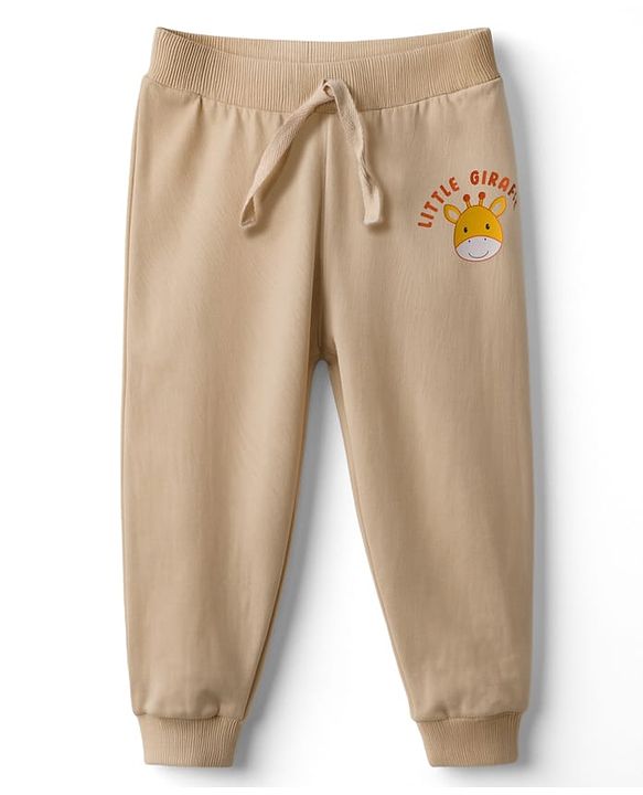 Babyhug Cotton Single Jersey Knit Full Length Lounge Pant With Animal Print Pack Of 3 - Teal Blue Orange & Beige
