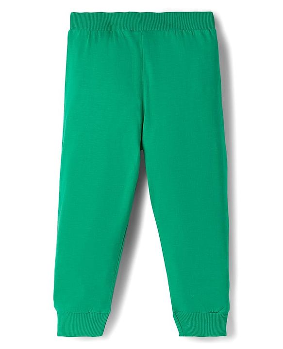 Babyhug Cotton Knit Full Length Lounge Pants with Car Print Pack of 3 - Red Blue & Green