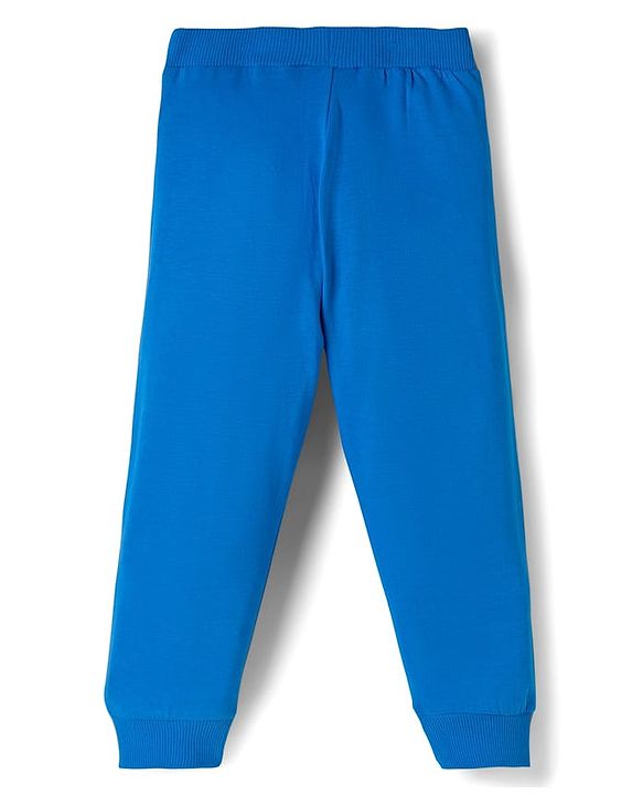 Babyhug Cotton Knit Full Length Lounge Pants with Car Print Pack of 3 - Red Blue & Green
