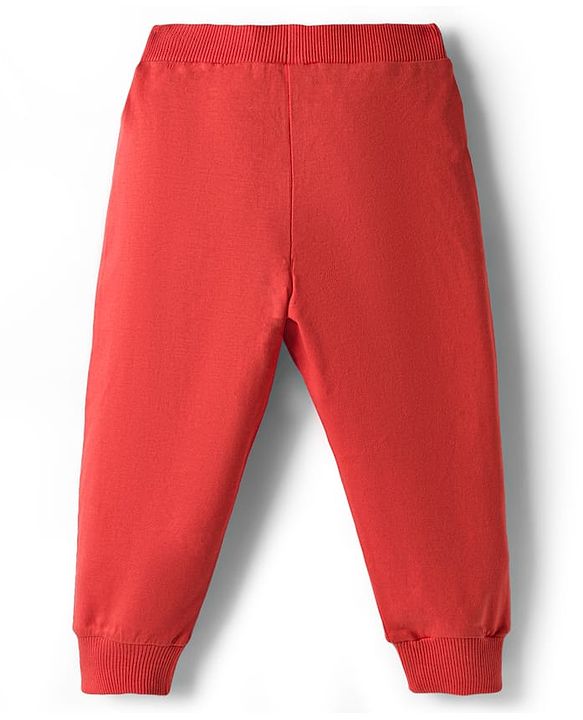 Babyhug Cotton Knit Full Length Lounge Pants with Dino Print Pack of 3 - Red Yellow & Green