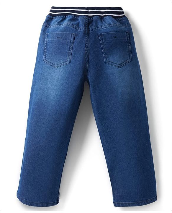 Pine Kids Denim Woven Full Length Washed Jeans - Blue