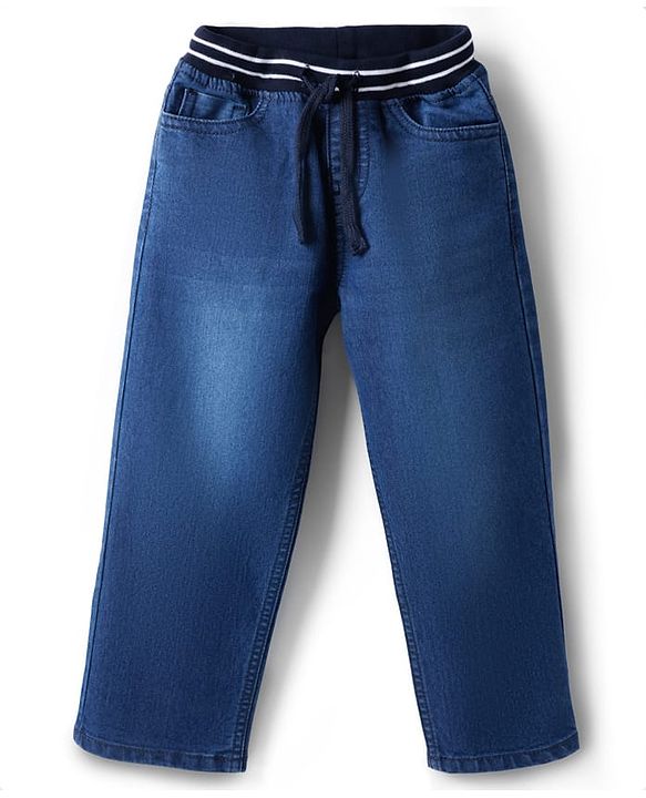 Pine Kids Denim Woven Full Length Washed Jeans - Blue