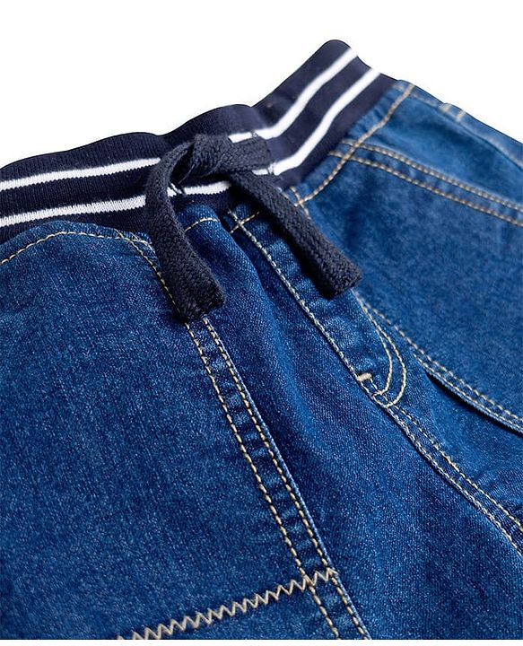 Pine Kids Denim Woven Full Length Washed Jeans - Blue